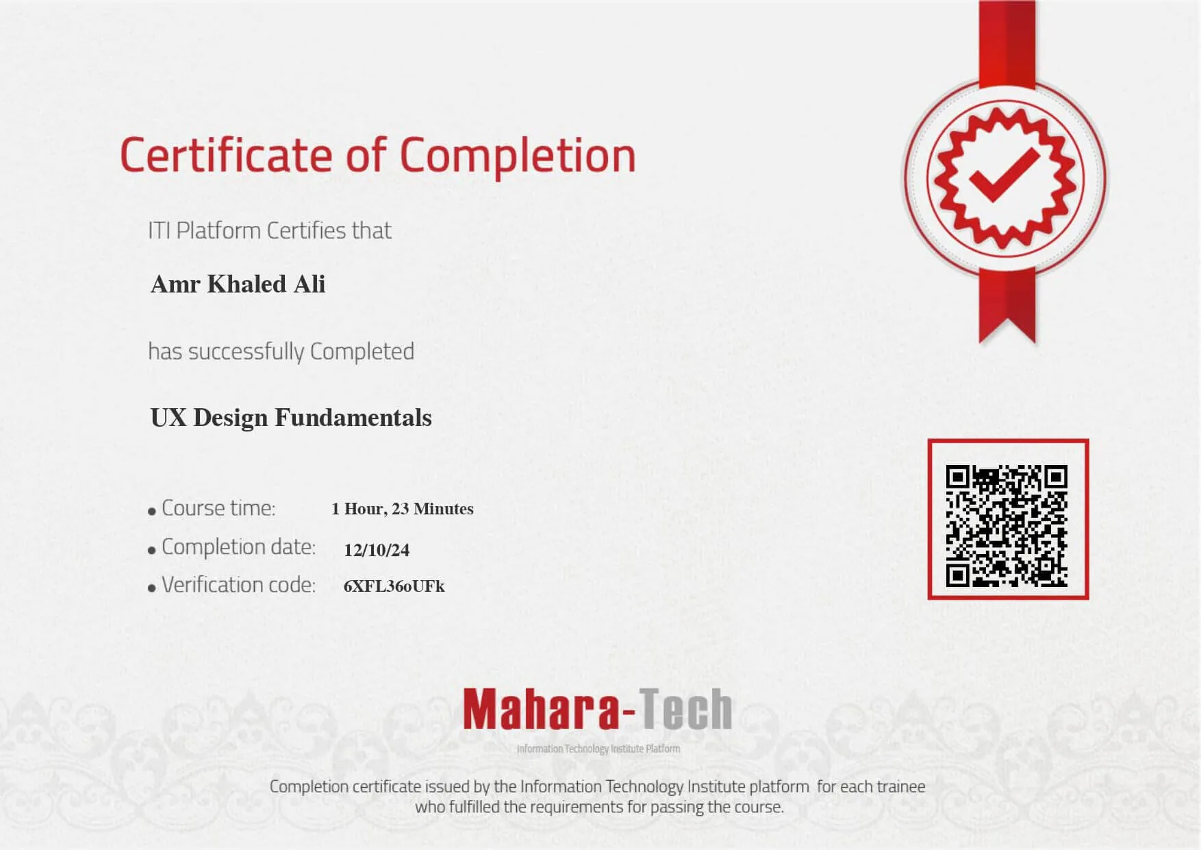 Mahara-Tech UXD Certificate